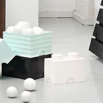 Lego Opbergbox Brick 4 donkerroze - DE GELE FLAMINGO - Kids concept store 