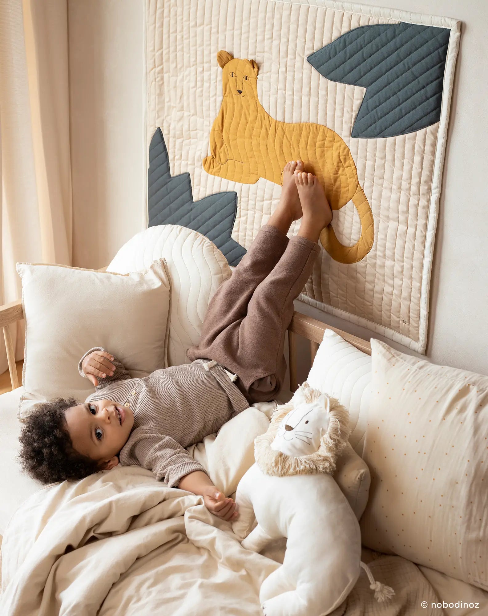 * Nobodinoz Wanddeco Deken Quilted Blanket | Leopard