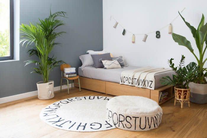 * Lorena Canals Pouffe ABC Natural Black 20 x 70 x 70 cm