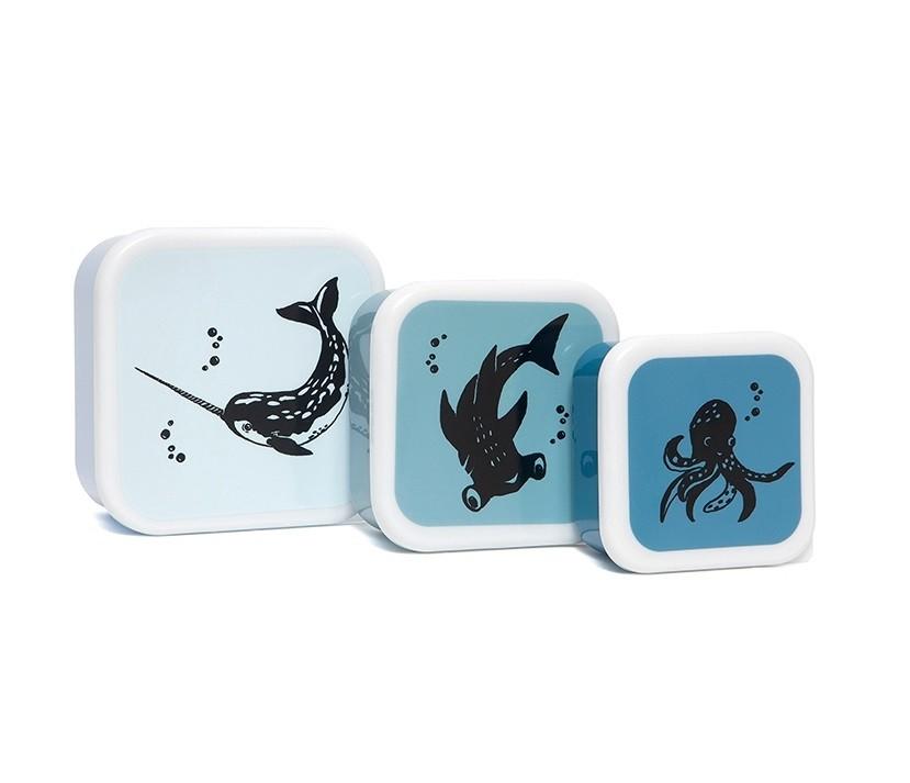 Petit Monkey Set 3 snack boxen | Sea Animals