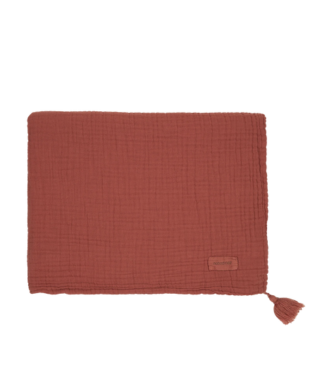 * Nobodinoz Dekentje 100x65cm Wabi-Sabi Muslin Deken | Rosewood