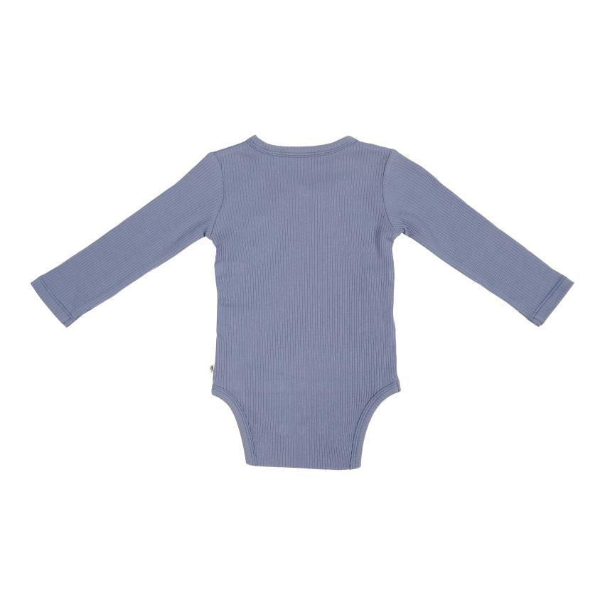 * Little Dutch Romper Overslag Met Lange Mouwen | Rib Blue