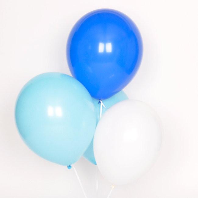 Set 10 ballonnen mix blauw - DE GELE FLAMINGO
