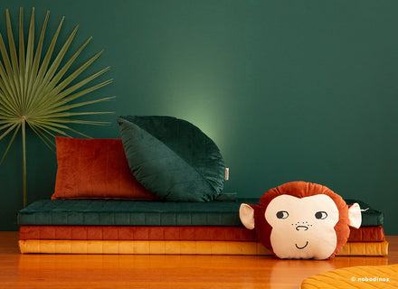 Nobodinoz Lion Velvet Kussen Leeuw | Farniente Yellow