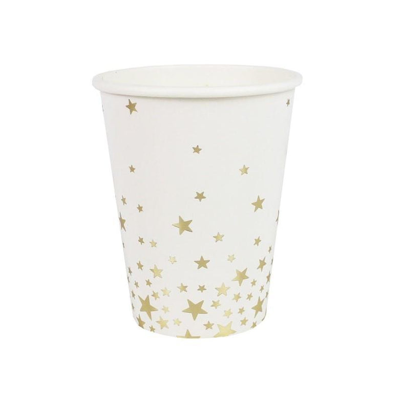 Set 8 kartonnen bekertjes Gold stars - DE GELE FLAMINGO - 2