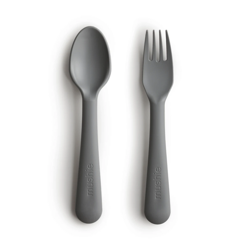 Mushie Bestek Fork Spoon | Smoke