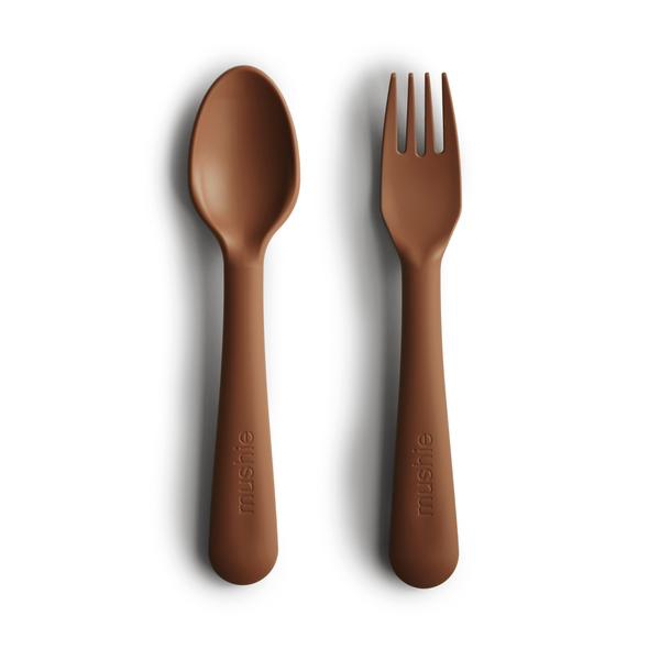 Mushie Bestek Fork Spoon | Caramel*