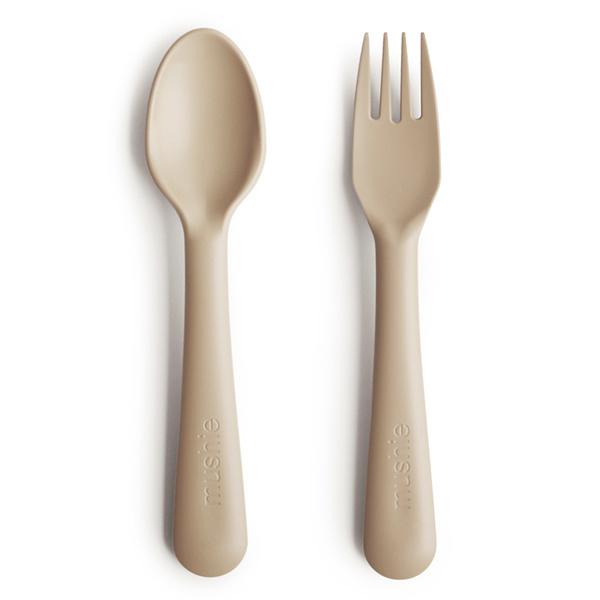 Mushie Bestek Fork Spoon | Vanilla