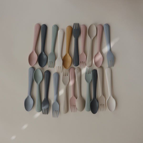 Mushie Bestek Fork Spoon | Powder Blue