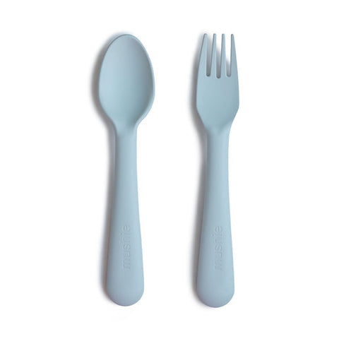 Mushie Bestek Fork Spoon | Powder Blue