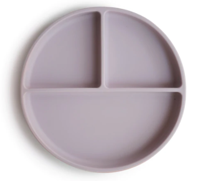 Mushie Silicone Bord Rond Met Zuignap | Soft Lilac