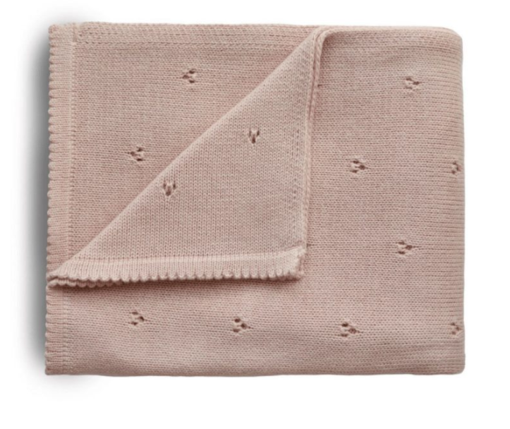 Mushie Knit Deken 80x100cm | Blush *