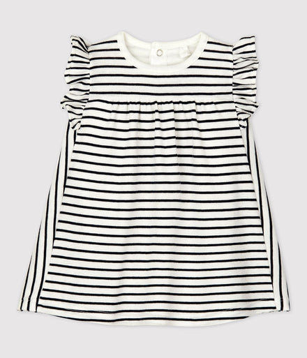 zzz Petit Bateau Jurk Gestreept Marinier Baby