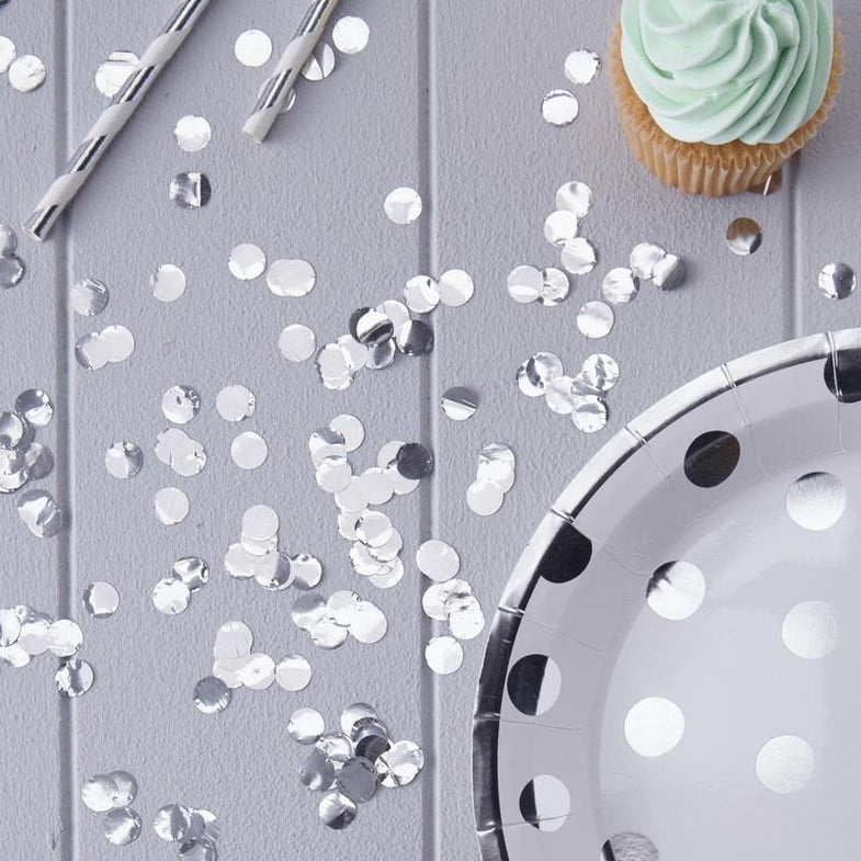 Set 8 kartonnen bekertjes polka dot silver - DE GELE FLAMINGO - Kids concept store 