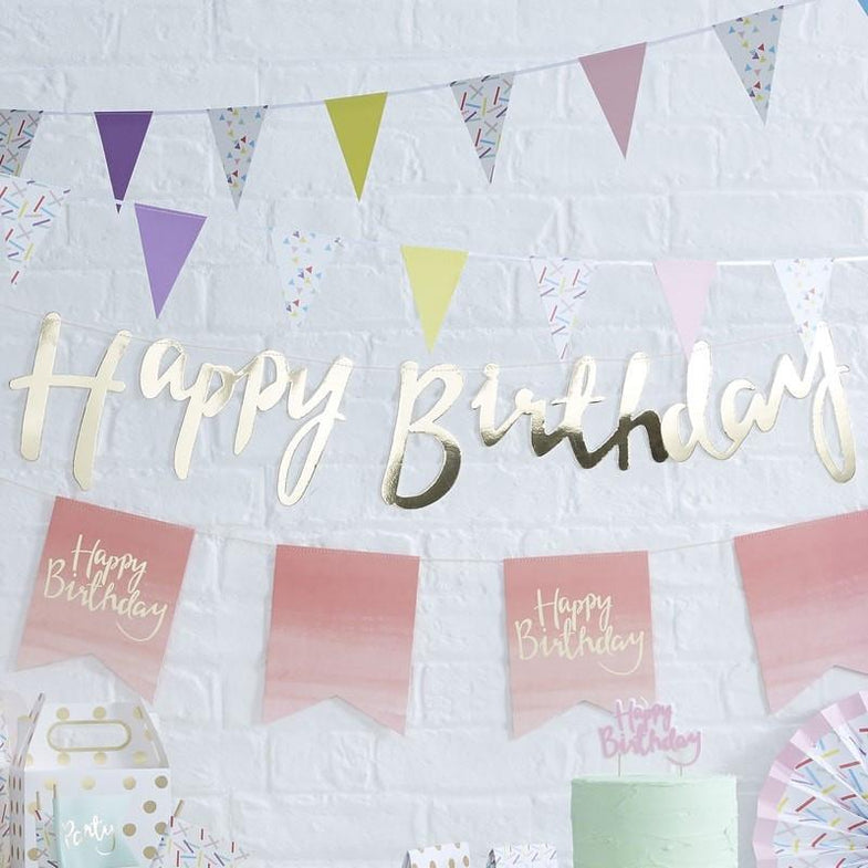 Slinger Happy Birthday Gold - DE GELE FLAMINGO - 2