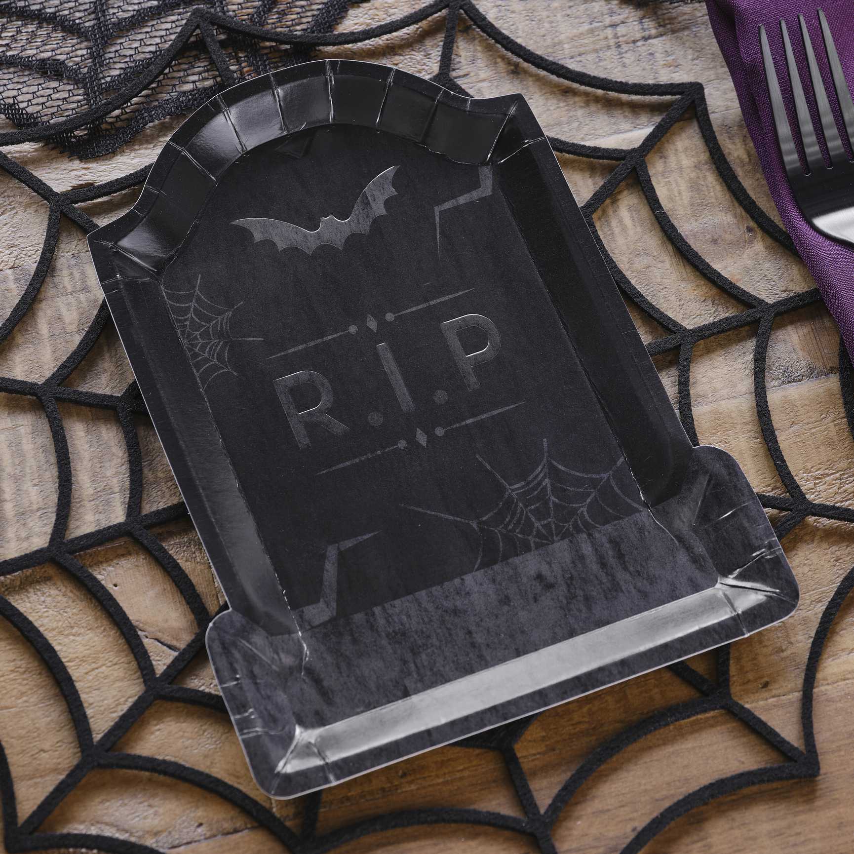 * Ginger Ray Set 8 kartonnen bordjes | Halloween Tombstone
