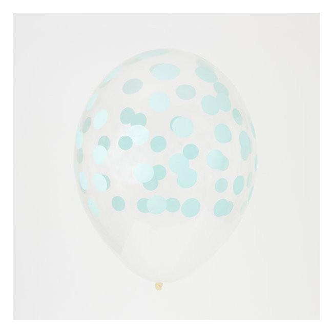 Set 5 ballonnen confetti aqua - DE GELE FLAMINGO - 2
