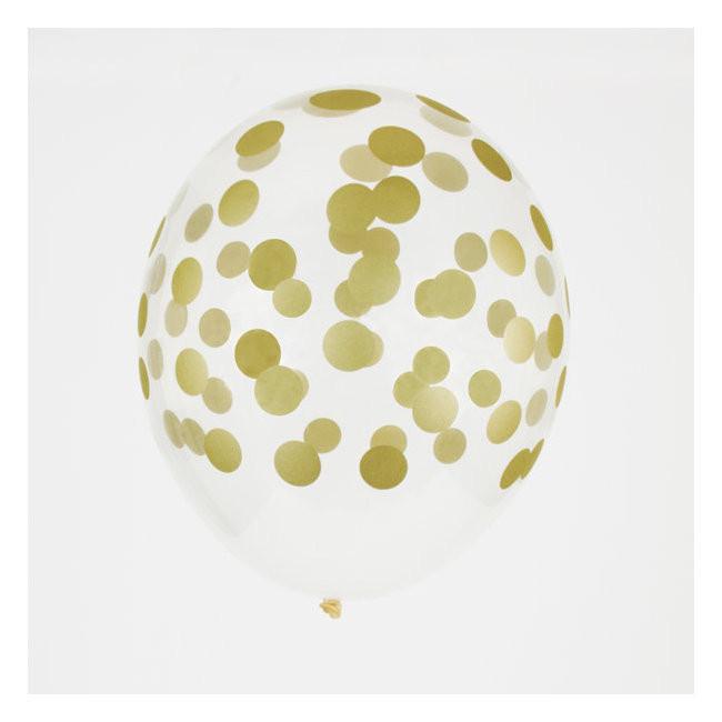 Set 5 ballonnen confetti gold - DE GELE FLAMINGO - 1