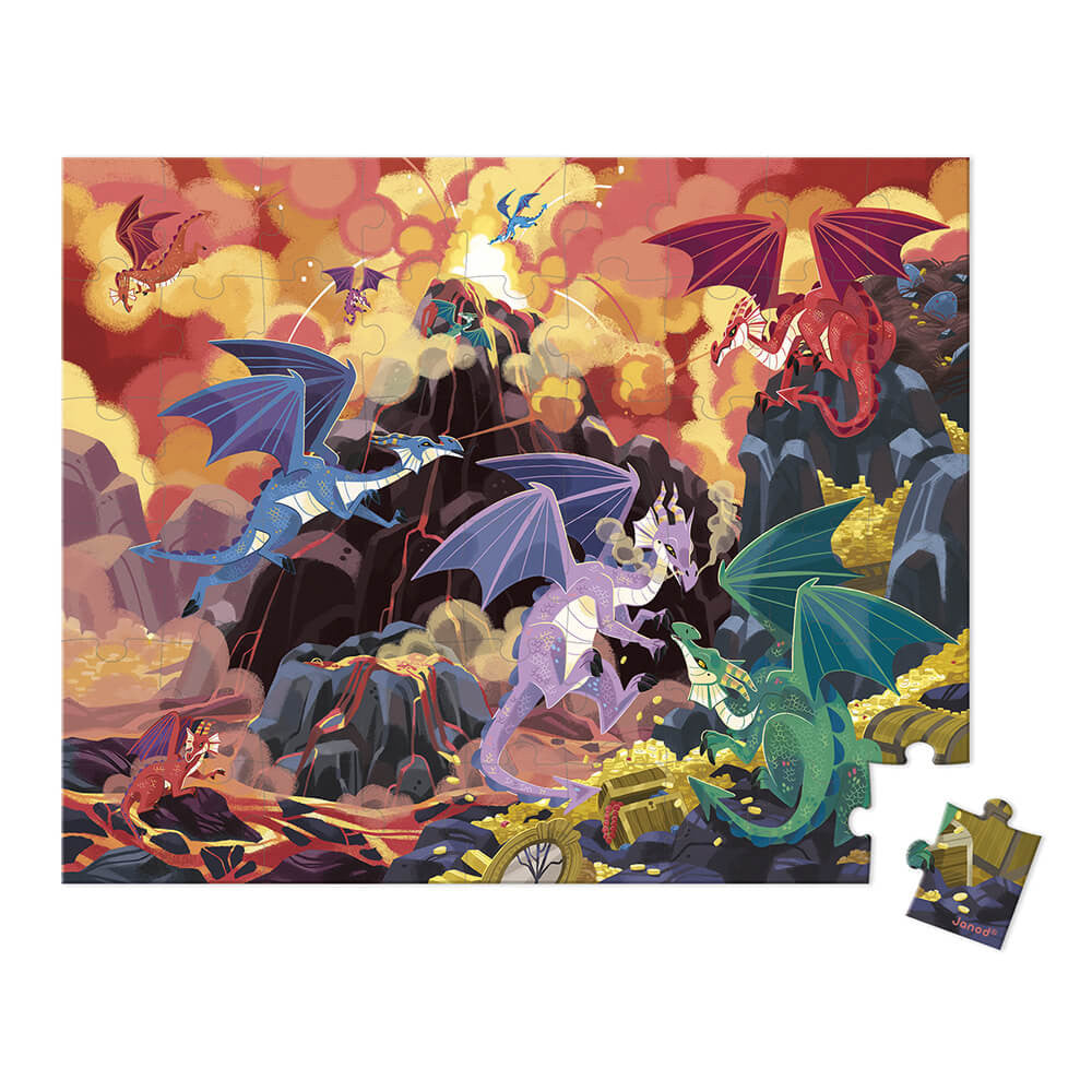 * Janod Kofferpuzzel 54st | Fiery Dragons