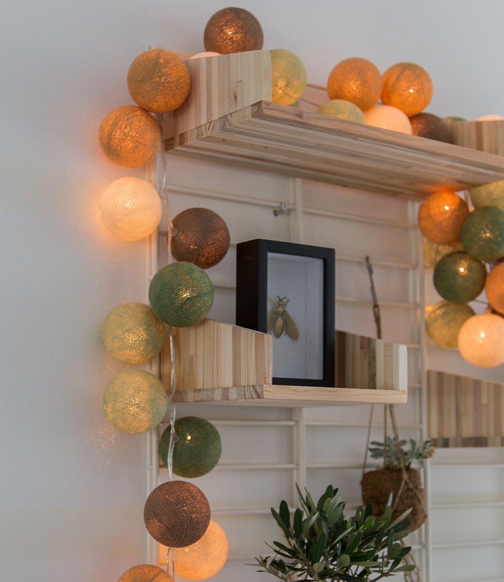 Cotton Ball Lights Lichtslinger 20 stuks - Forest Green