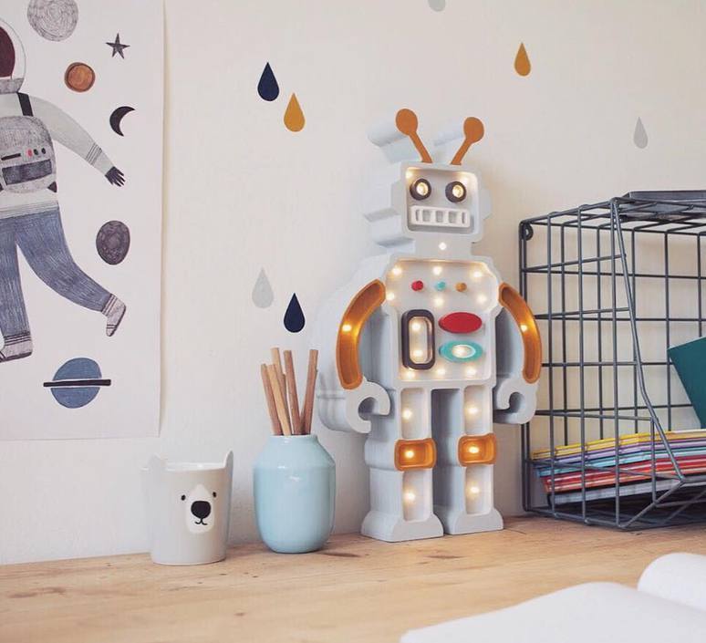 Little Lights Lamp Robot | Grey Mustard