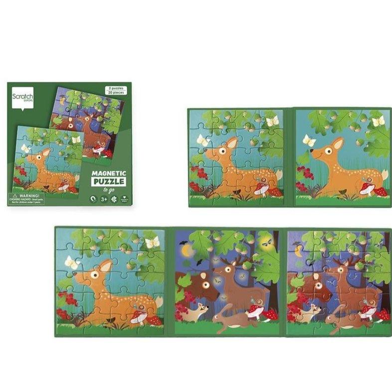 Scratch Puzzel Magneetset To Go | Bosdieren *