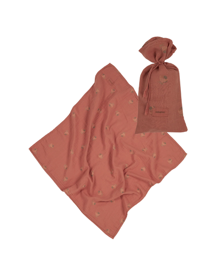 * Nobodinoz Wabi Sabi Geboortecadeau Swaddle | Blossom Rosewood